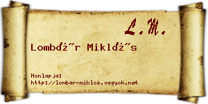 Lombár Miklós névjegykártya