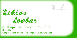 miklos lombar business card